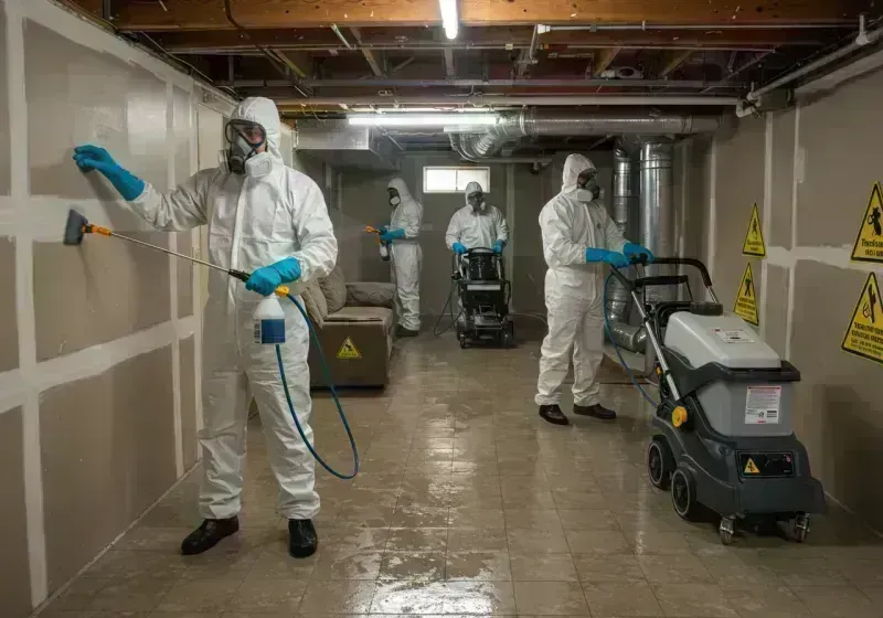 Basement Moisture Removal and Structural Drying process in East Carbon City, UT